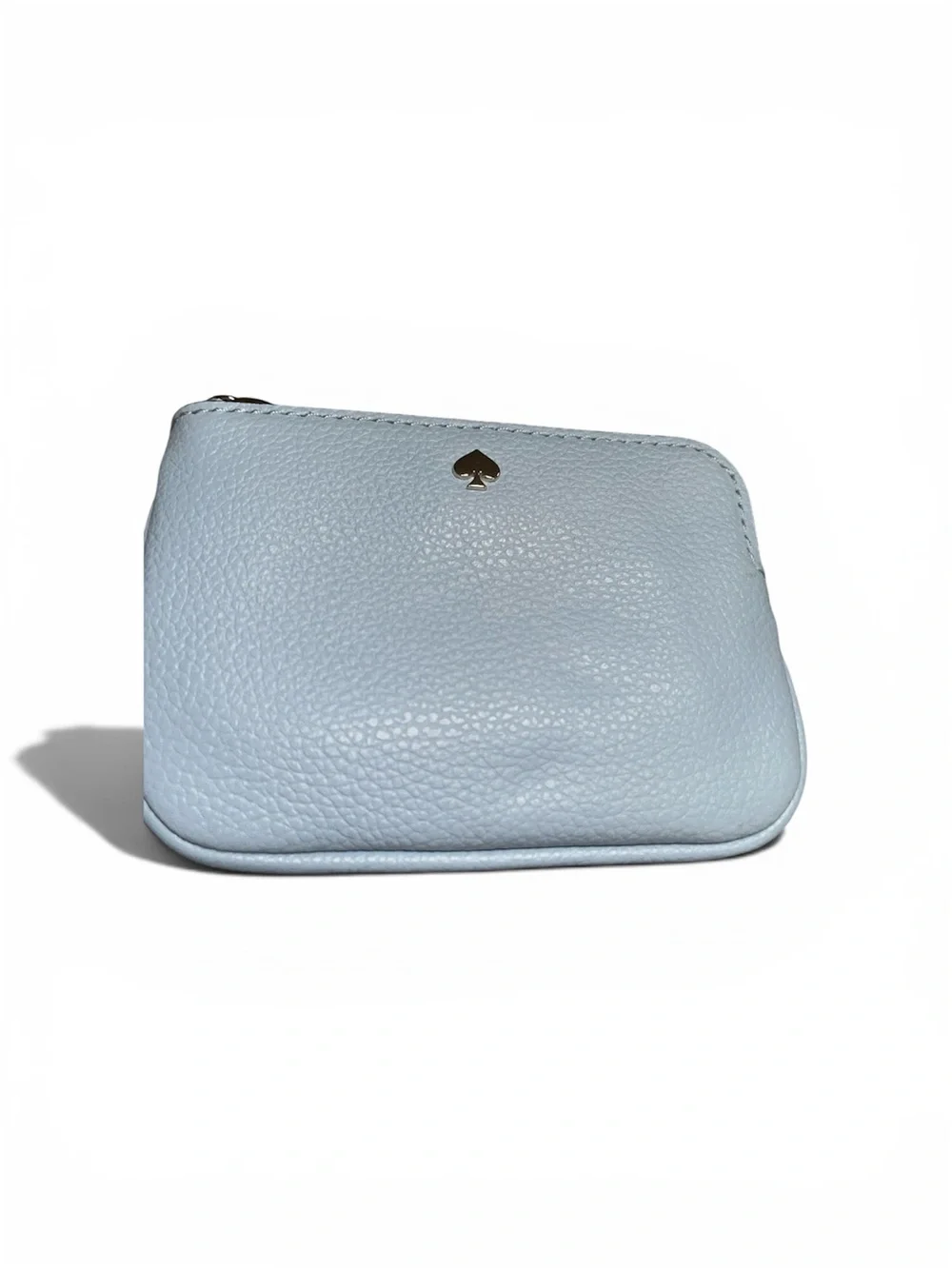 Kate Spade Light Blue Pebbled Leather Card case with keychain NEW